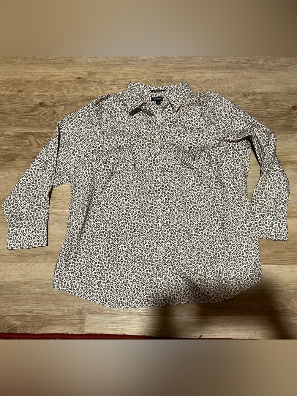 Lands’ End Women's Leopard Print Button-Up Shirt